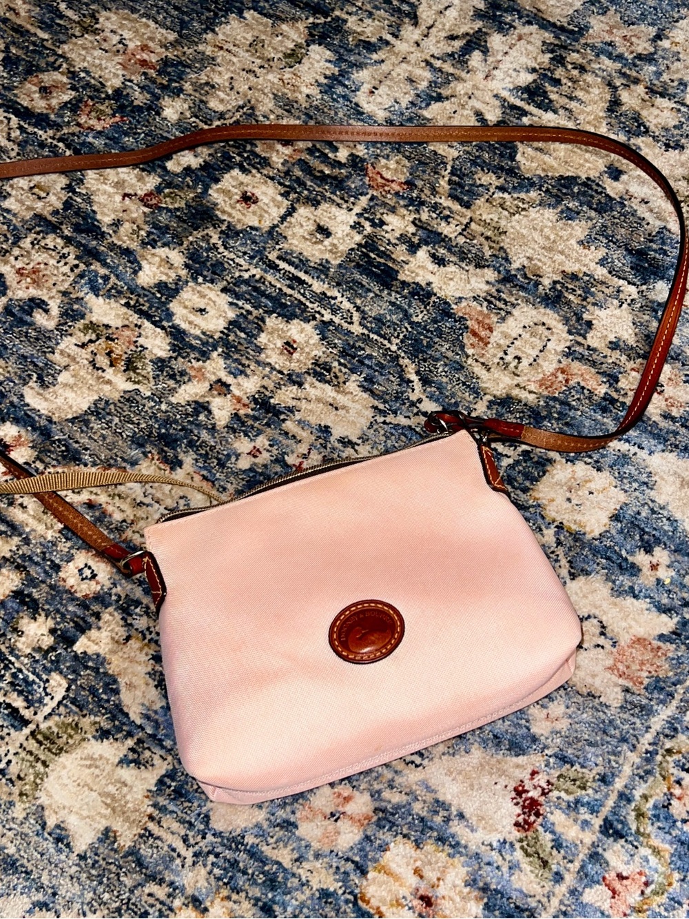Dooney & Bourke Pink Nylon Crossbody Bag w/Leather trim